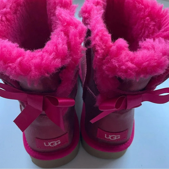UGG Pink Ankle Boots with Bow - Picture 14 of 16